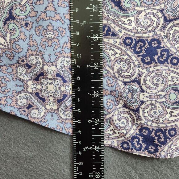 Chico’s Wome 2 US L Purple Paisley Button Up No Iron Blouse Shirt - Picture 8 of 11
